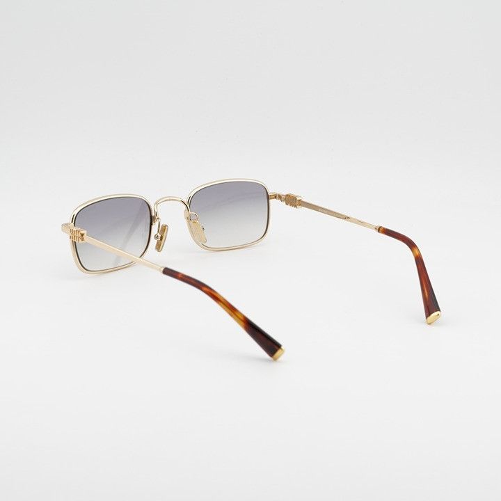 Miu Miu Miu Miu MUA53S 5AK04O Sunglasses Gold Rectangle Frame Size ONE SIZE - 4 Thumbnail
