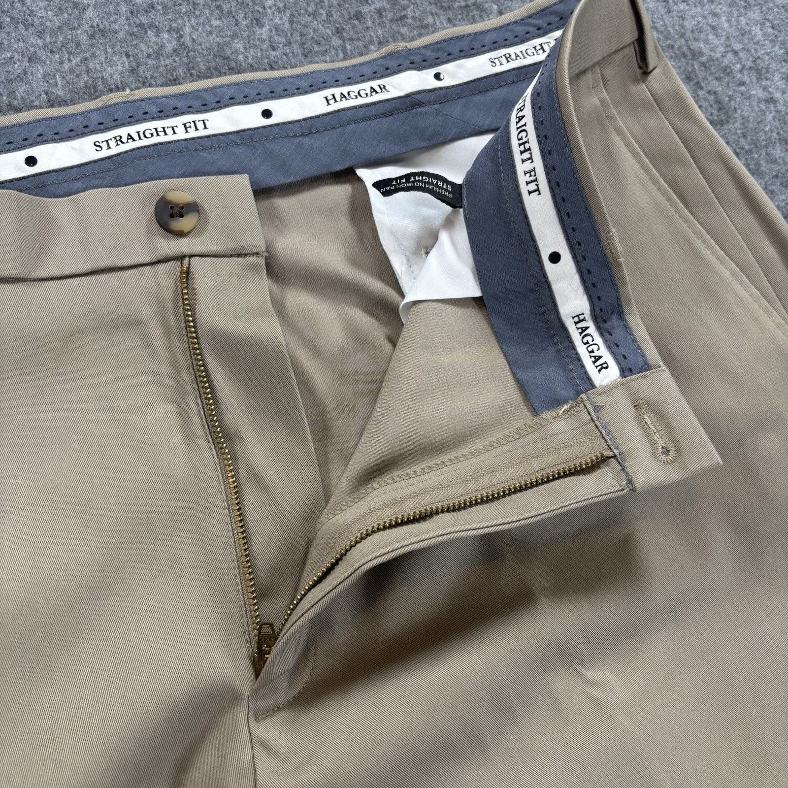 Haggar Haggar Mens Pants 40x30 Straight Khaki Perfect Fit Waistband Size US 40 / EU 56 - 3 Thumbnail