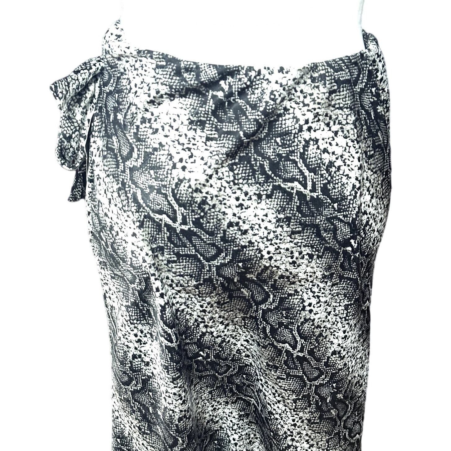 Other Forgotten Grace BlackWhite Snake Print Faux Wrap Skirt S NWT Size 28" / US 6 / IT 42 - 5 Thumbnail
