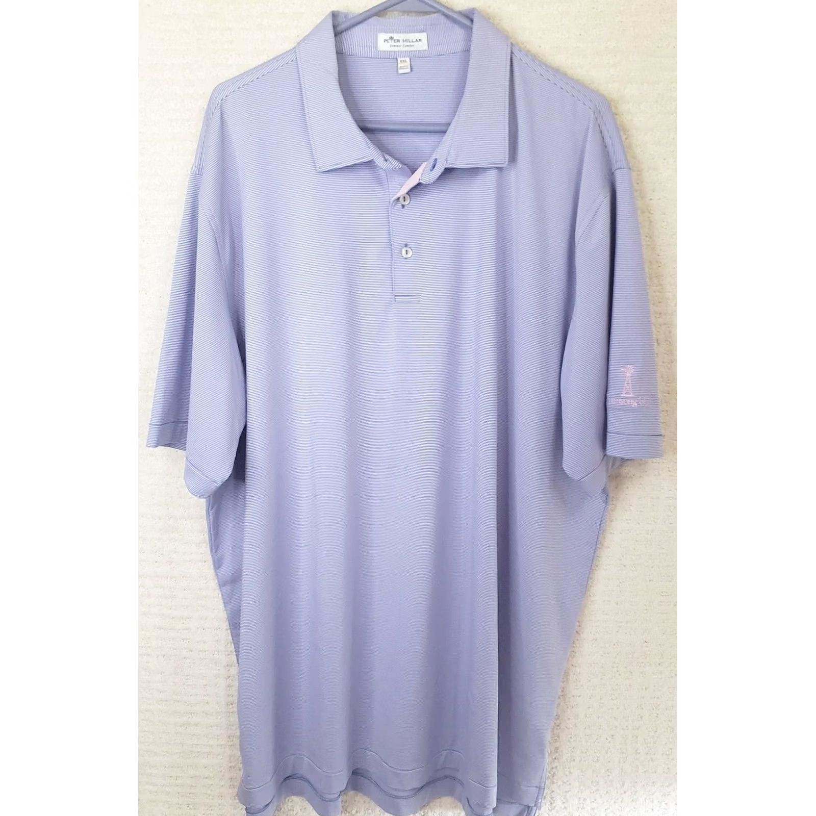 Peter Millar Peter Millar Summer Comfort Polo Shirt XXL Blue Striped Short Sleeve Logo Embroidered Golf Men Classic Outdoor Sports Shirt Size US XXL / EU 58 / 5 - 2 Thumbnail