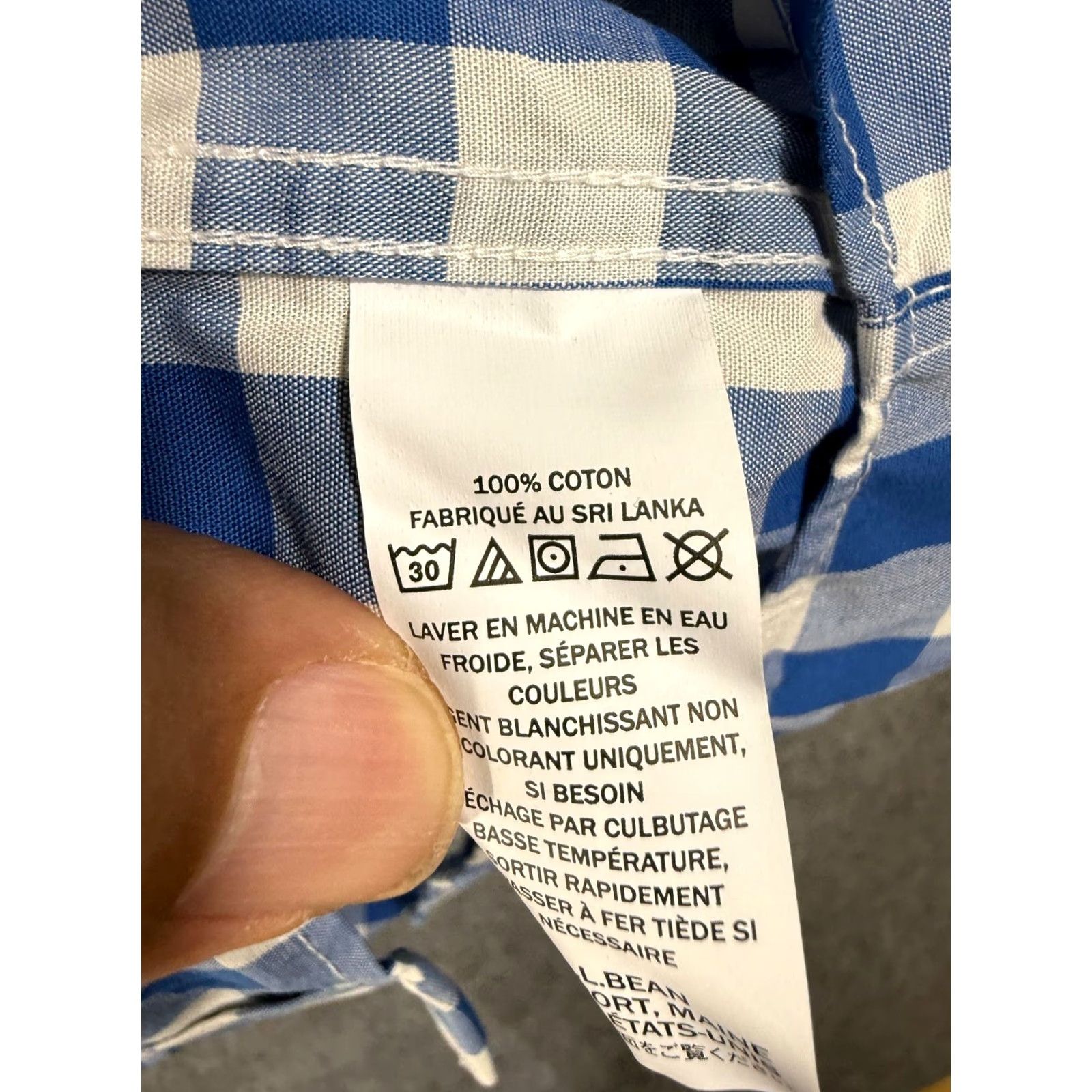 Vintage L.L.Bean Shirt Mens XLT Blue White Checked Traditional Fit Short Sleeve Outdoor Button-Up Shirt Size US XL / EU 56 / 4 - 6 Thumbnail