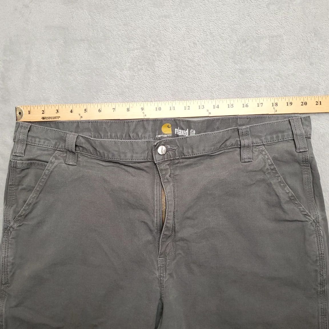 Carhartt Carhartt Shorts Men 42 Gray Canvas Cargo Relaxed Fit Flat Front Utility Workwear Size US 42 / EU 58 - 7 Thumbnail