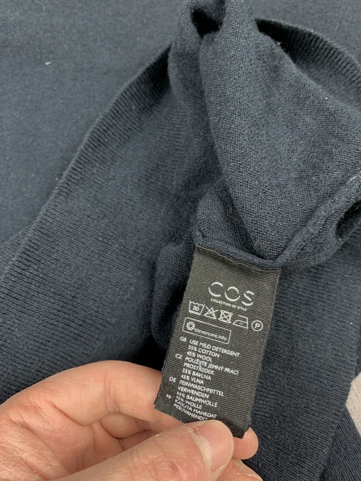 Cos COS Wool Cotton Sweater Women’s Size M Navy Blue Luxury Top Size M / US 6-8 / IT 42-44 - 5 Thumbnail