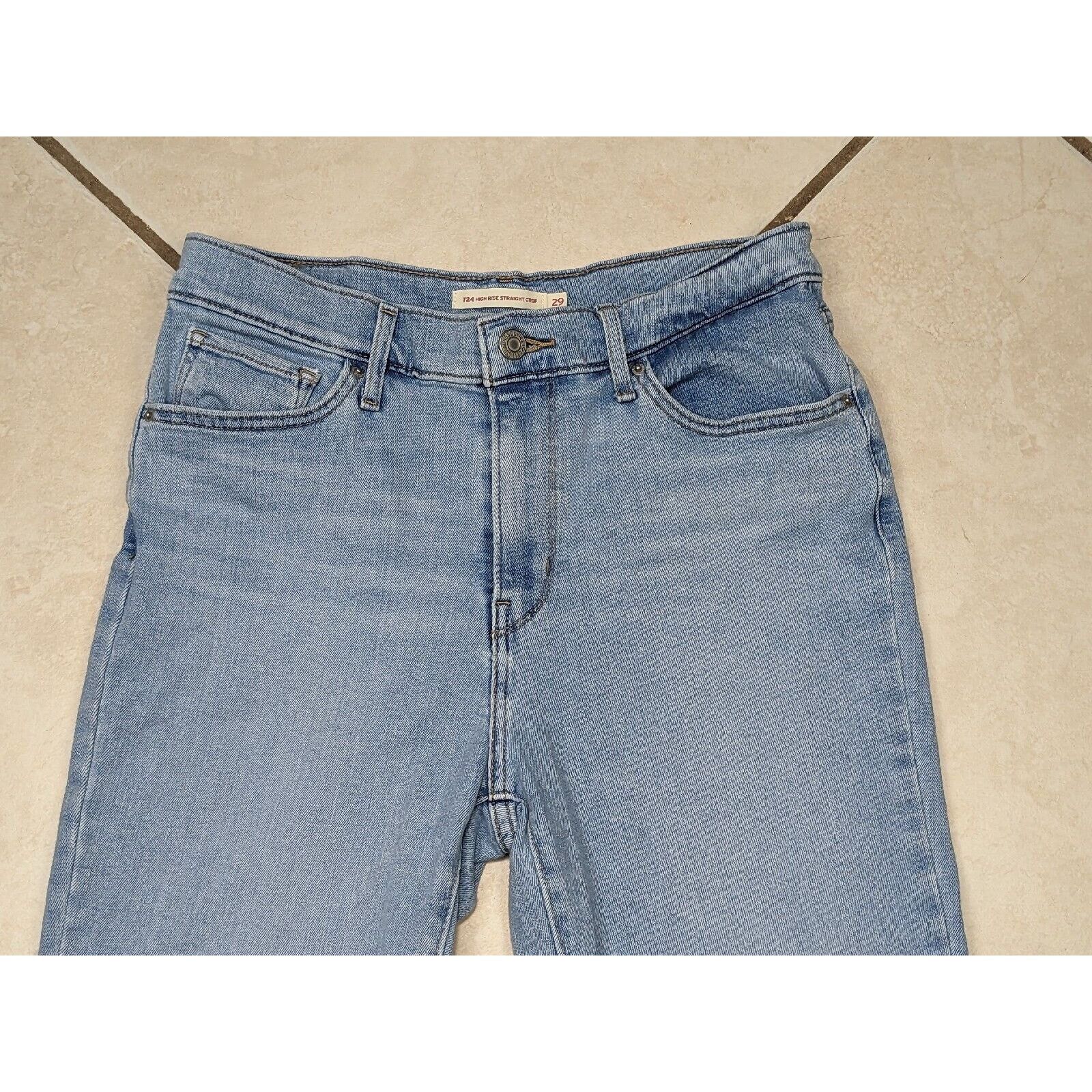 Levi's Levi's Pants Womens 31 Blue 724 High Rise Straight Crop Size 31" - 2 Thumbnail