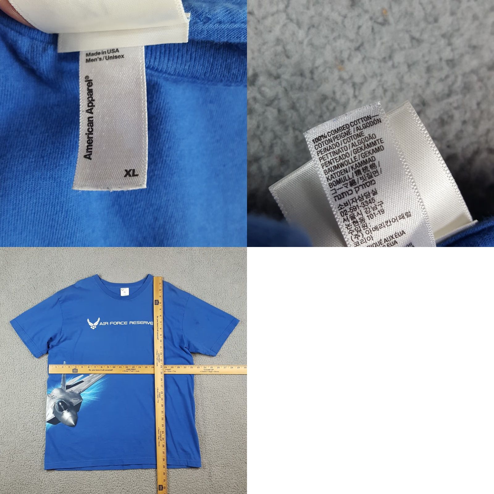 Vintage VINTAGE US Air Force Reserve Fighter Jet T-Shirt Men XL Military USAF Retro 2000s Blue Size US XL / EU 56 / 4 - 8 Thumbnail