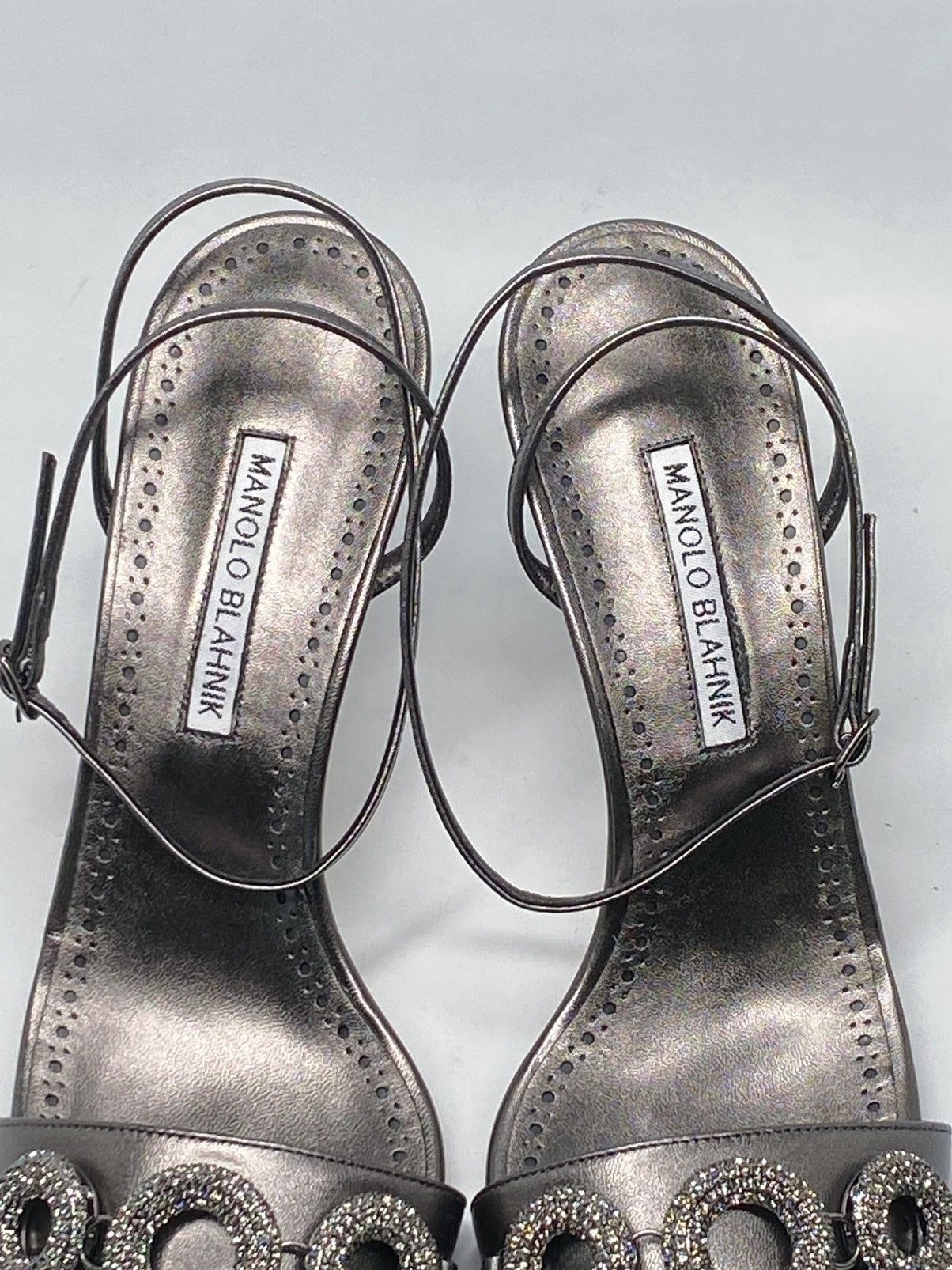 Manolo Blahnik Manolo Blahnik Crystal-Embellished Leather Sandals size 40 Size US 10 / IT 40 - 9 Thumbnail