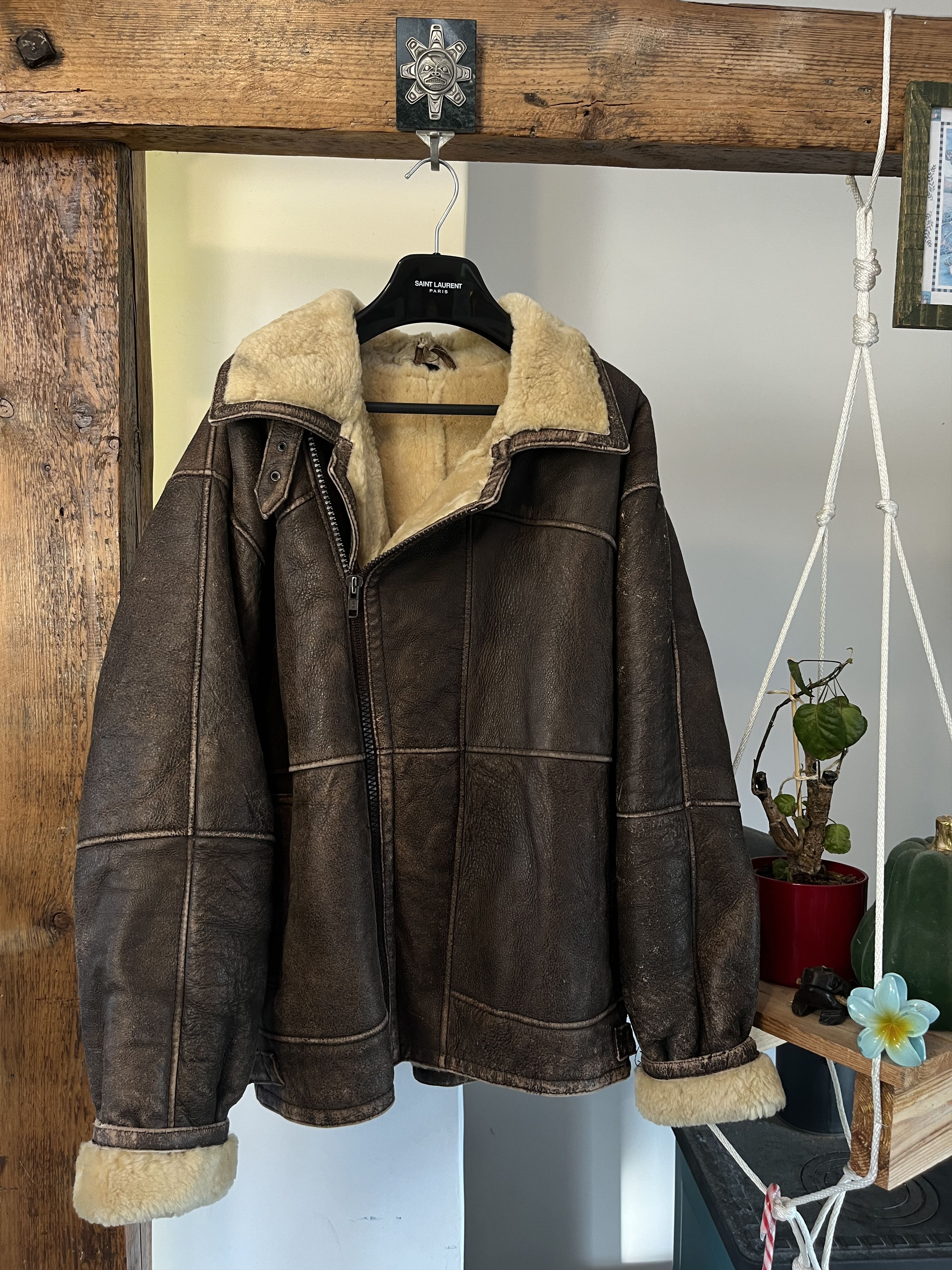 Other Vintage 80s Real Leather Wool Military Heavy B 3 Jacket Size US M / EU 48-50 / 2 - 1 Thumbnail