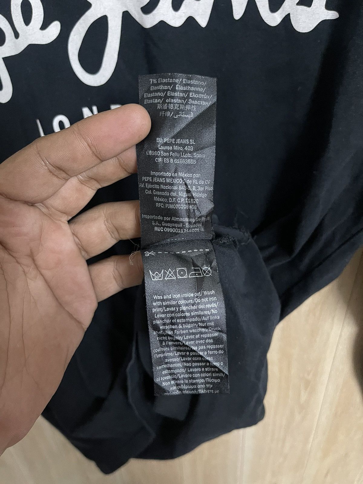 Pepe Jeans Pepe Jeans T shirt Body Fit Stretch S fit M Black Spellout Size US M / EU 48-50 / 2 - 6 Thumbnail