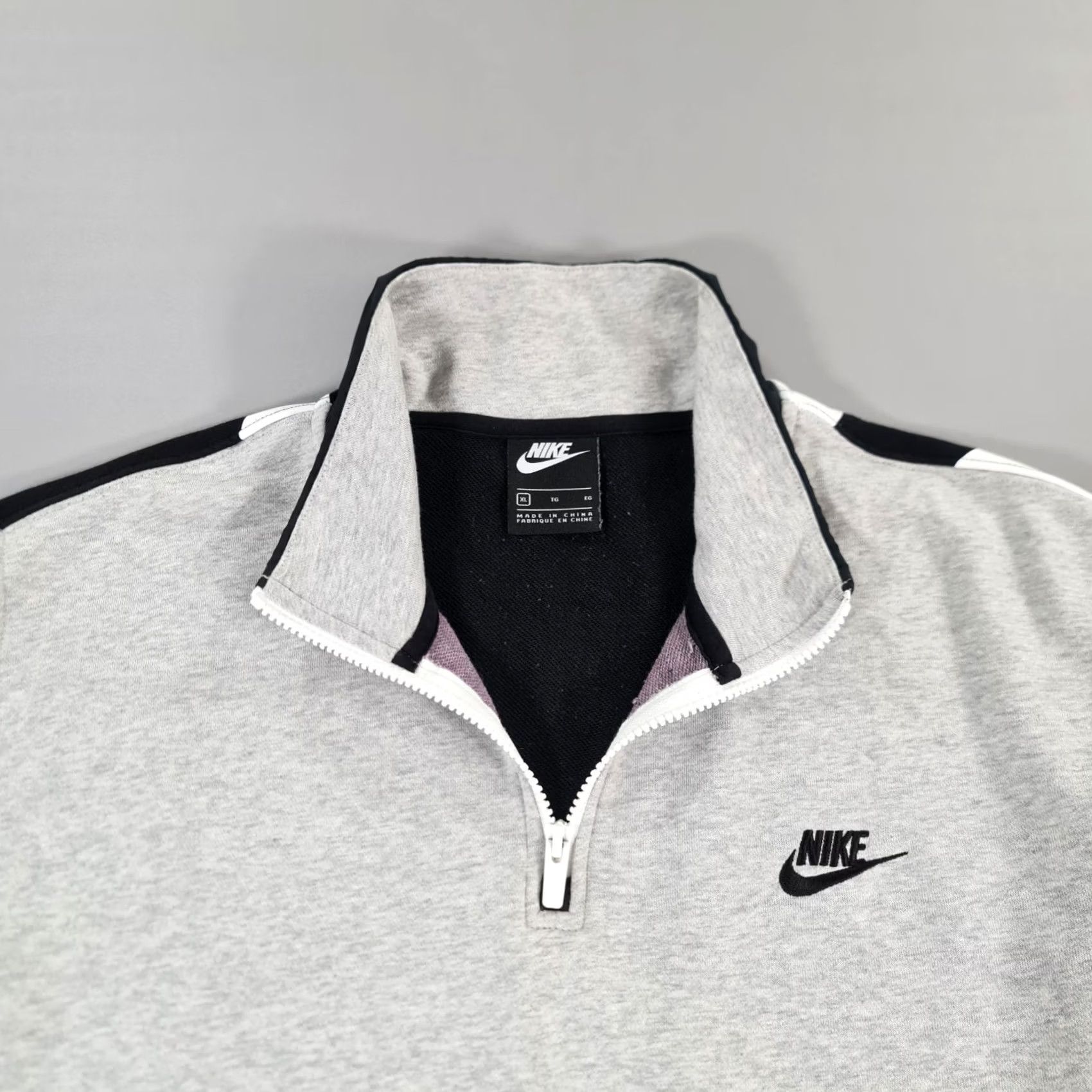 Nike Nike Mens Sweatshirt Grey XL Quarter Zip Big Logo Sweatshirt CZ9948 050 Size US XL / EU 56 / 4 - 3 Thumbnail
