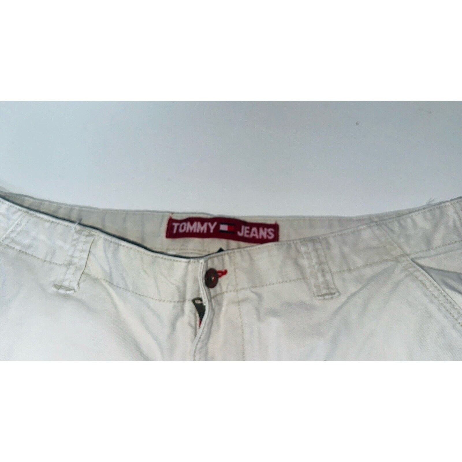 Tommy Hilfiger Vintage Wide Leg Tommy Jeans Mens Cargo Khaki Pants 38 90s Size US 38 / EU 54 - 2 Thumbnail