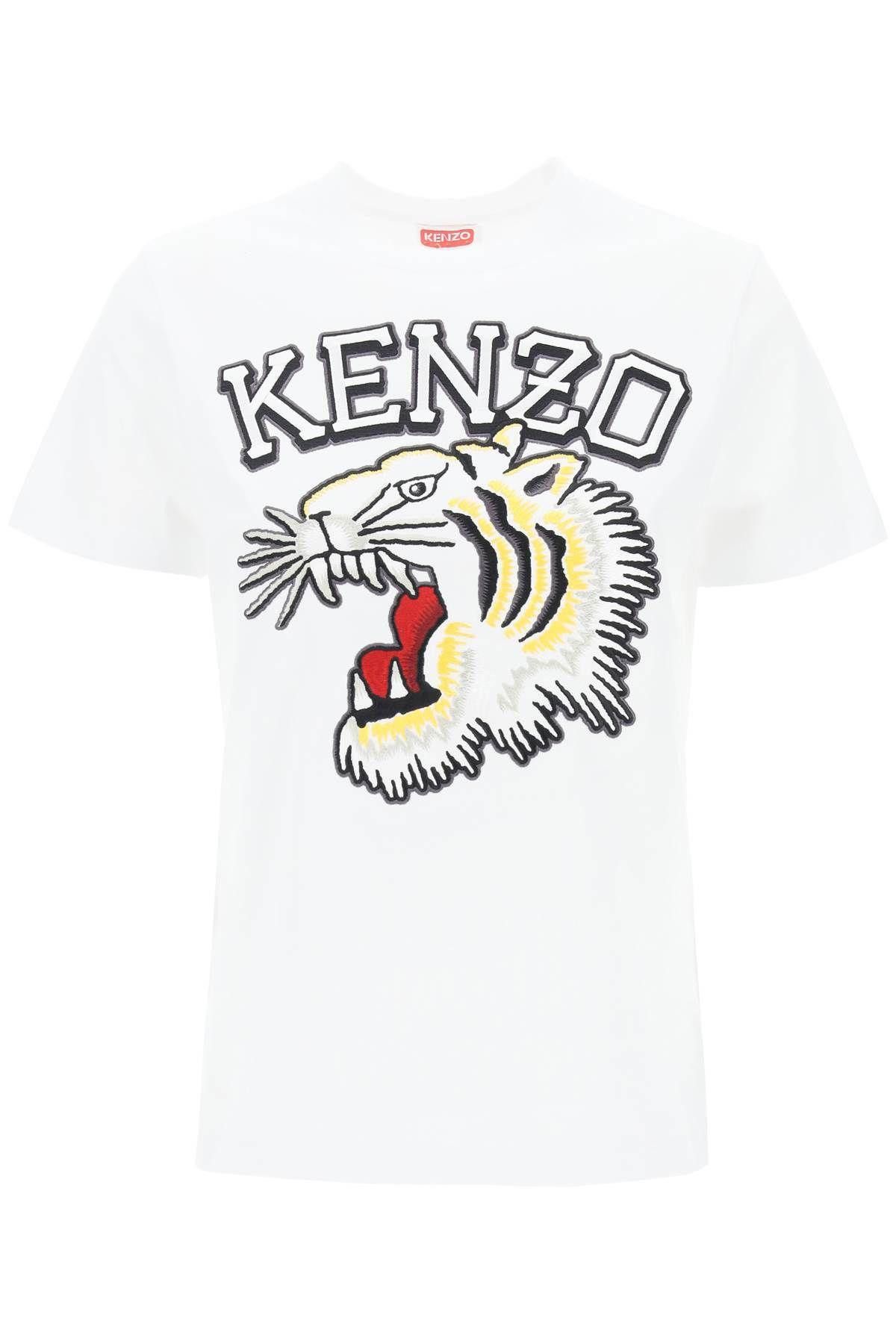 image of Kenzo Tiger Varsity Crew-Neck T-Shirt Size S For Women in White