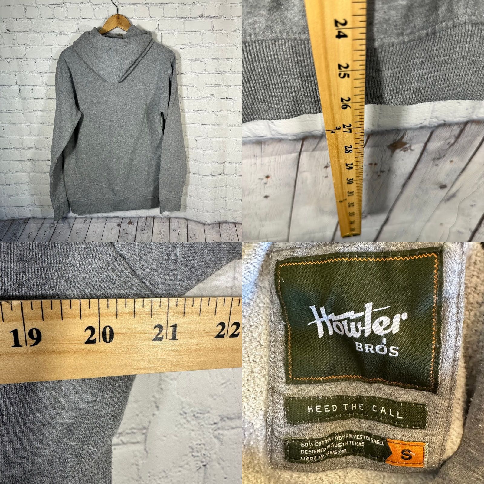 Howler Brothers Howler Brothers Hoodie Mens Gray Pullover Graphic Print Monkey Logo Zip Pocket Hooded Size US M / EU 48-50 / 2 - 8 Thumbnail
