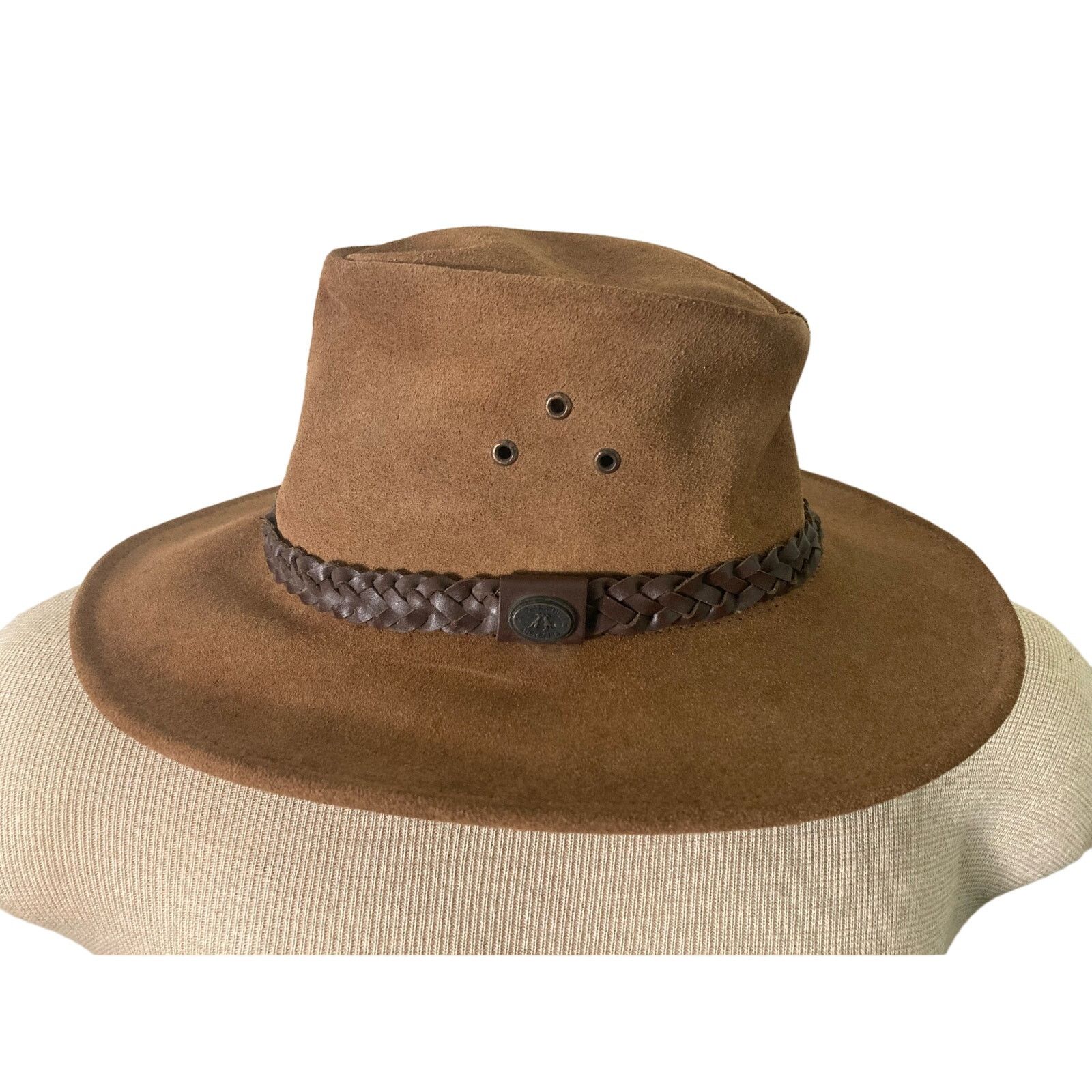 Other Kakadu Traders Unisex Brown Suede Leather Western Hat S Size ONE SIZE - 1 Thumbnail