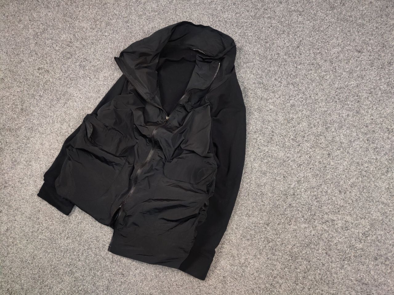 Japanese Brand ZEITLOS by Luana Design Black Oversized Zip Light Jacket Size M / US 6-8 / IT 42-44 - 3 Thumbnail