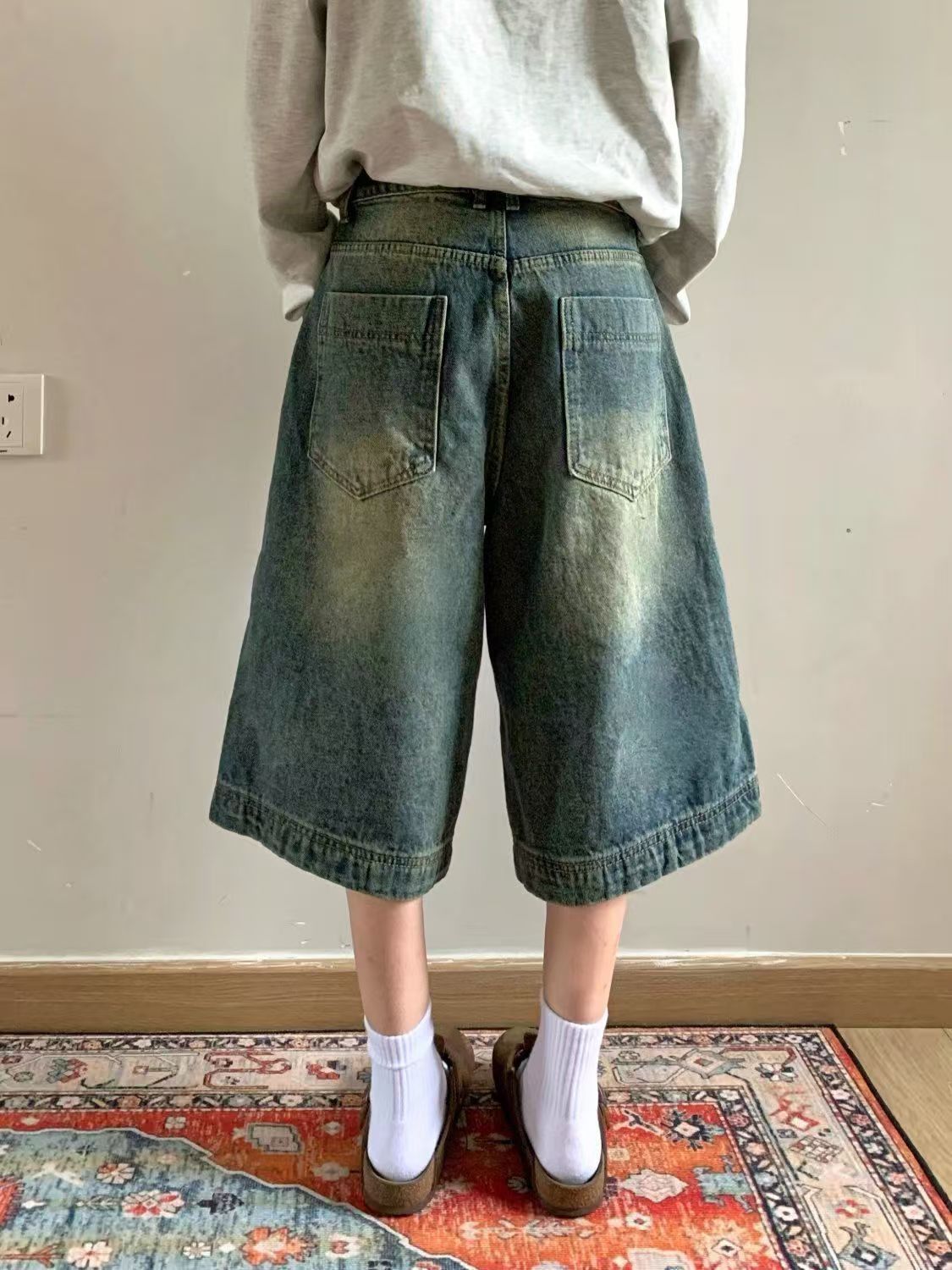 Japanese Brand × Jean Blue Street Vintage Washed Distressed Denim Shorts Size US 32 / EU 48 - 3 Thumbnail