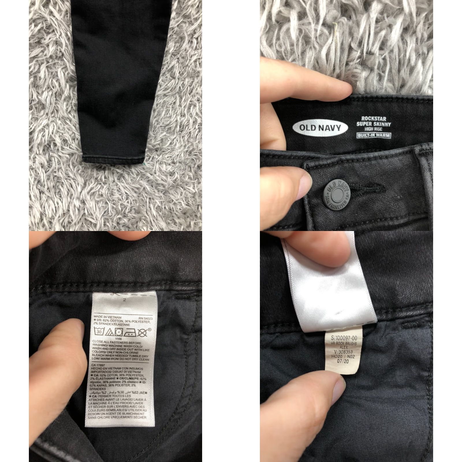 Old Navy Old Navy Rockstar Super Skinny Jeans Womens Size 2 Black Dark Wash High Rise Size 26" / US 2 / IT 38 - 8 Thumbnail
