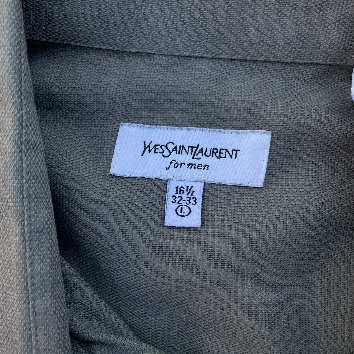 Yves Saint Laurent Olive YSL button-up Size US L / EU 52-54 / 3 - 3 Thumbnail