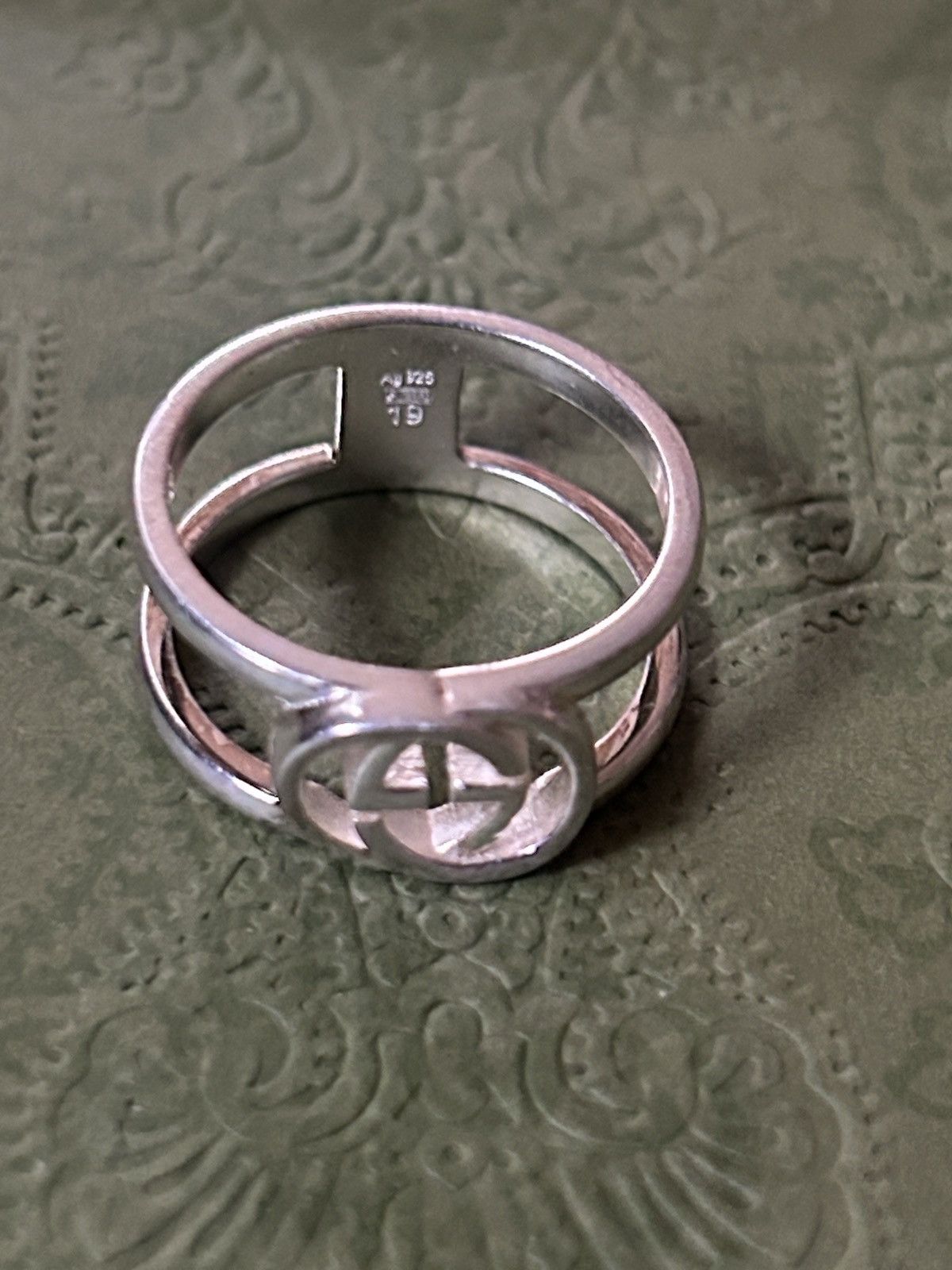 Gucci Gucci Interlocking G Wide Open Silver 925 Ring 298036 Size ONE SIZE - 7 Thumbnail