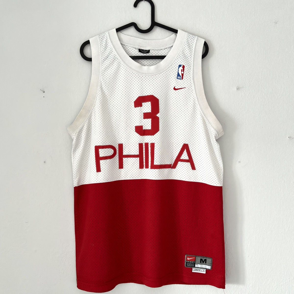 NBA × Nike × Vintage Philadelphia Sixers Iverson Nike Vintage Basketball Jersey Size US M / EU 48-50 / 2 - 2 Thumbnail