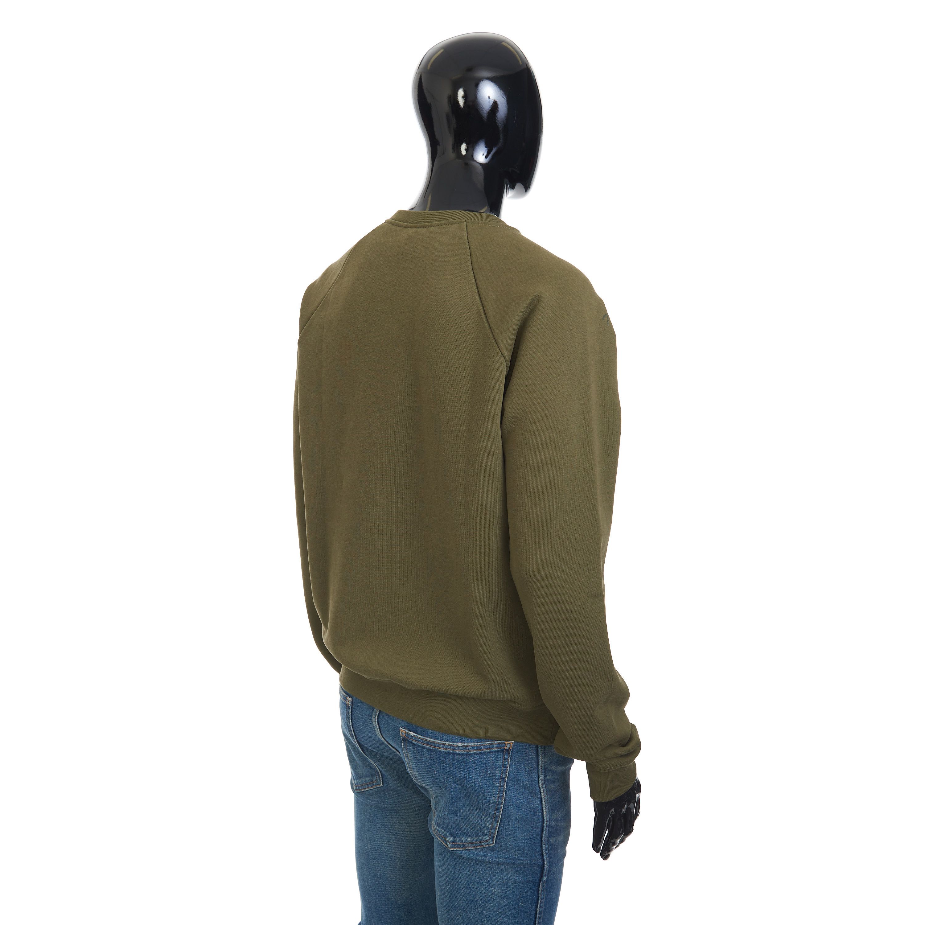 Berluti Embroidered Scritto Sweatshirt In Khaki Green Cotton Size US M / EU 48-50 / 2 - 6 Thumbnail