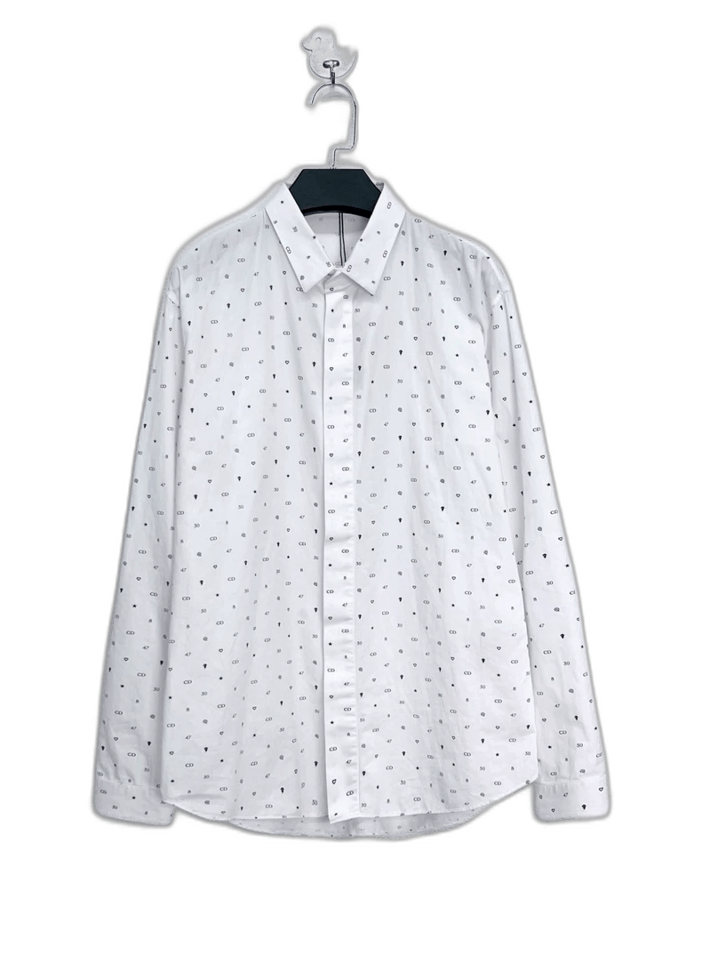 Dior Dior White Logo Print Button Shirt Jacket-2506 Size US M / EU 48-50 / 2 - 1 Thumbnail