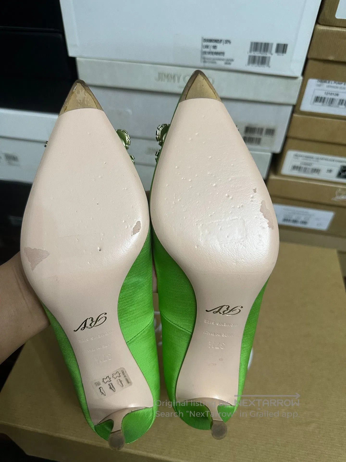 Roger Vivier Roger Vivier Green Crystal Buckle Heels. Size US 6.5 / IT 36.5 - 6 Thumbnail
