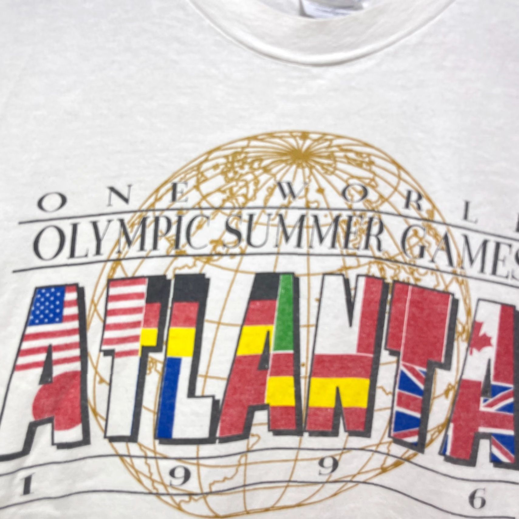 Vintage VINTAGE T Shirt 1996 Atlanta USA Olympics XL Men White Hanes Beefy-T 90s USA Shirt Size US XL / EU 56 / 4 - 3 Thumbnail