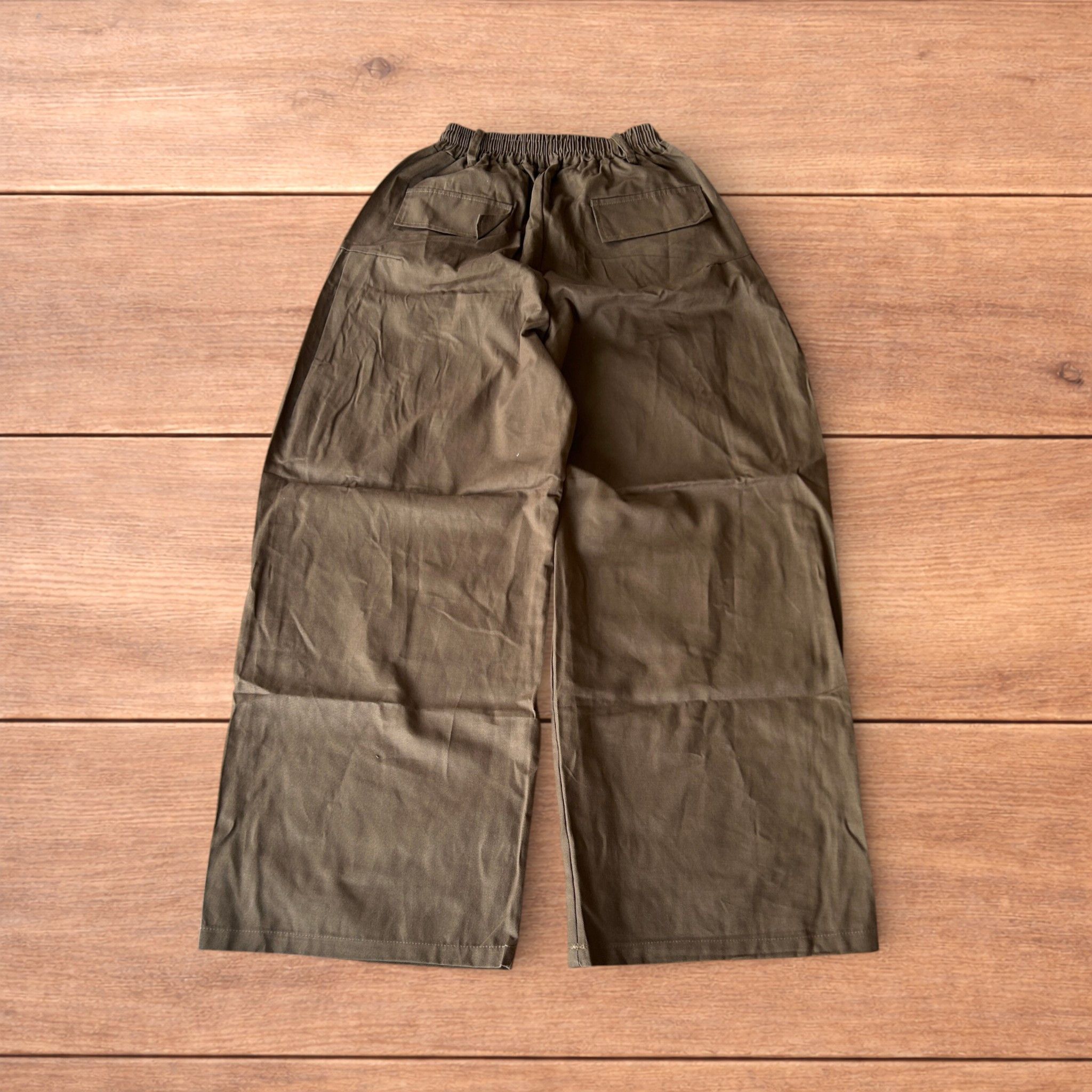 Japanese Brand Incredible super baggy wide leg workwear trousers in brown. Size US 32 / EU 48 - 2 Thumbnail