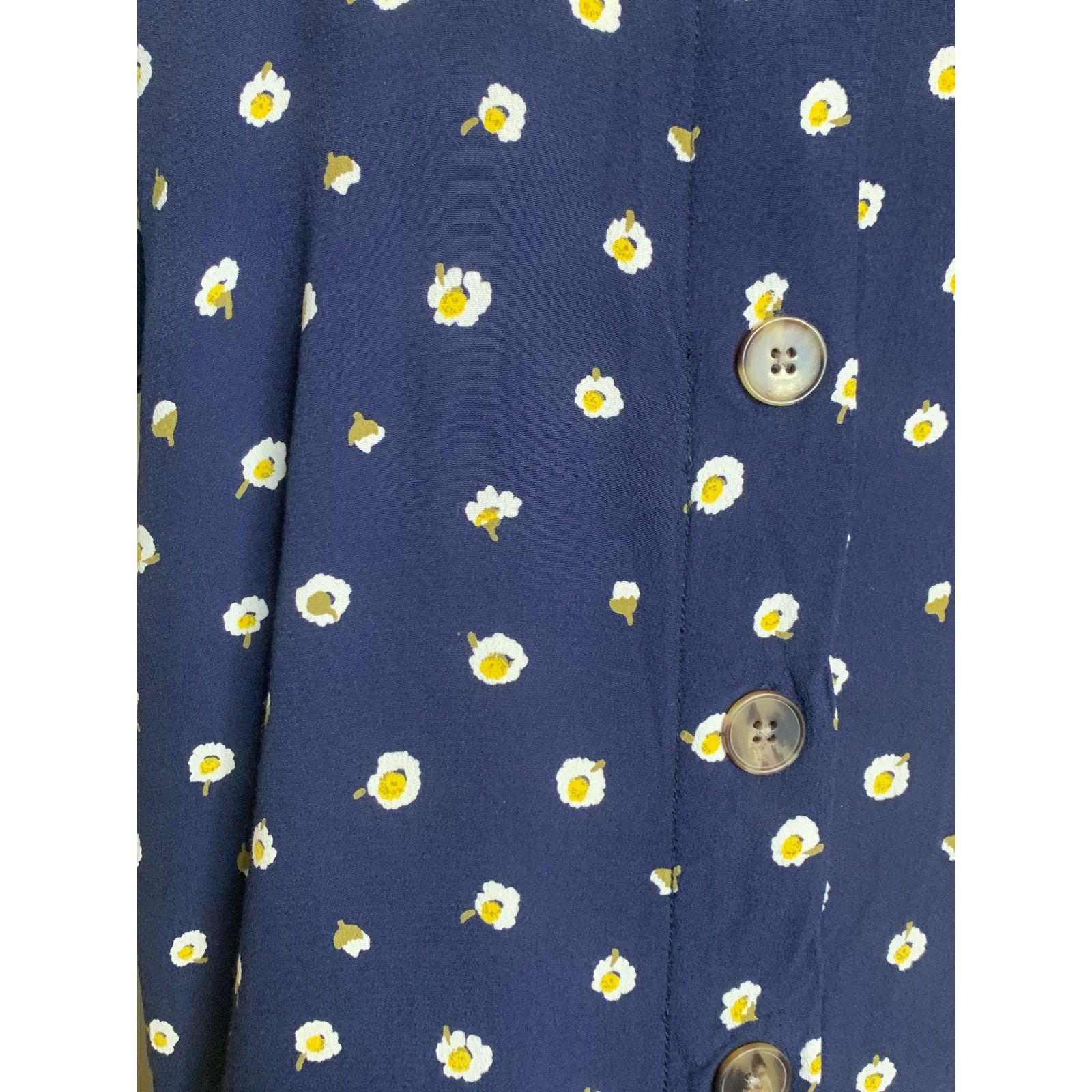 Madewell Madewell Blue Daisy Dot Back Buttoned Mini Dress S Size S / US 4 / IT 40 - 8 Thumbnail