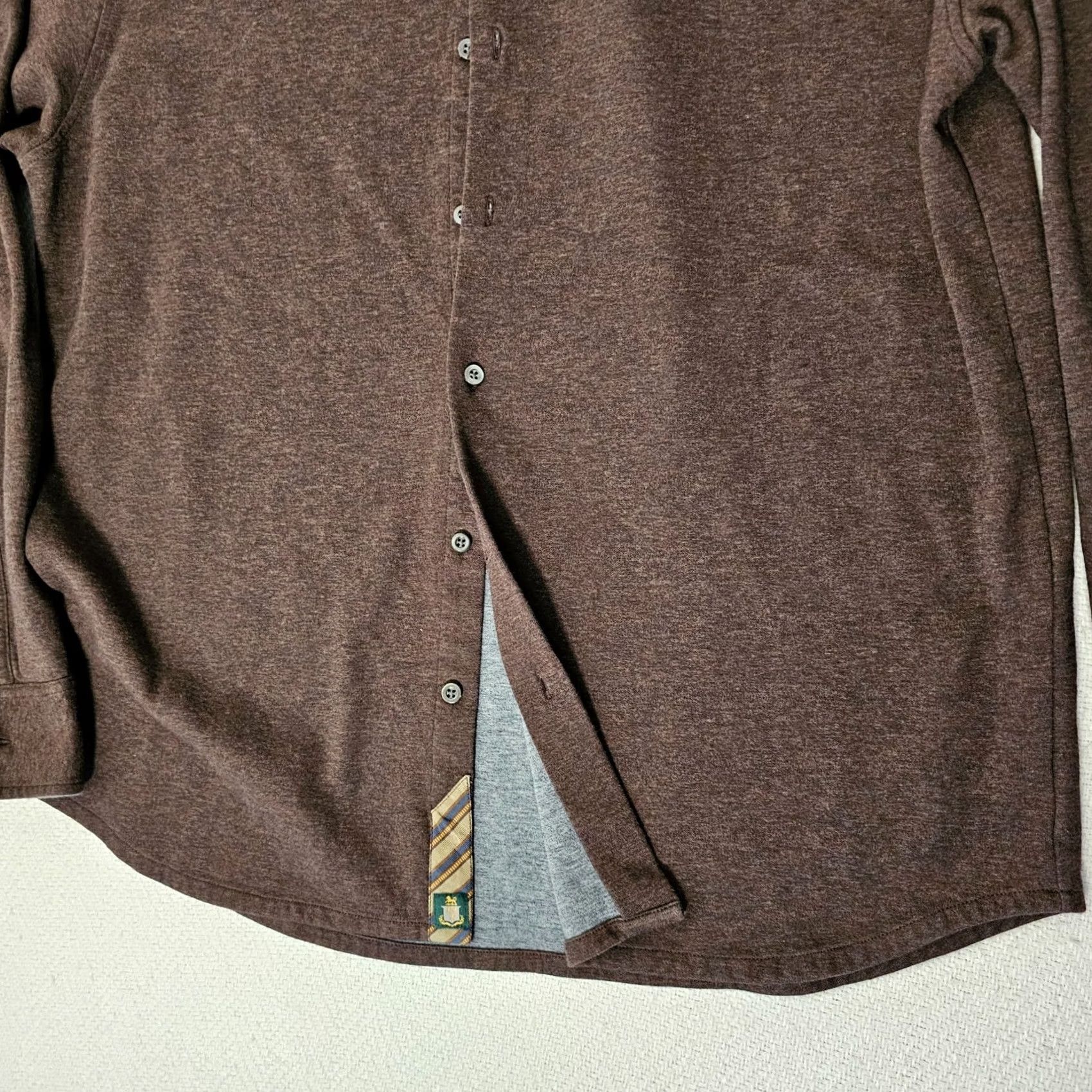 Robert Talbott Robert Talbott Sweatshirt Men's XL Brown Button Up Flip Cuff Pima Knit Zipper Collared Size US XL / EU 56 / 4 - 3 Thumbnail