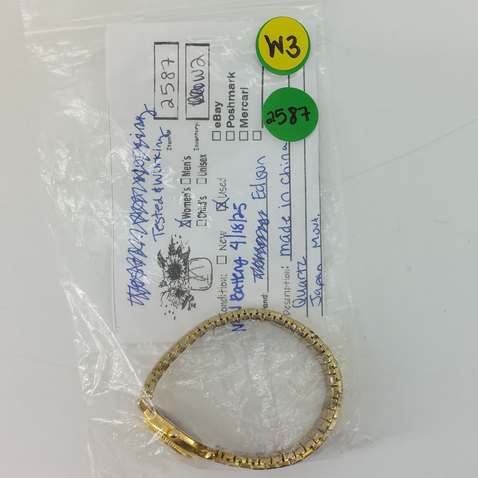 Other Edison Watch Gold Tone Bracelet Watch Wristwatch Japan Movt Size ONE SIZE - 14 Thumbnail