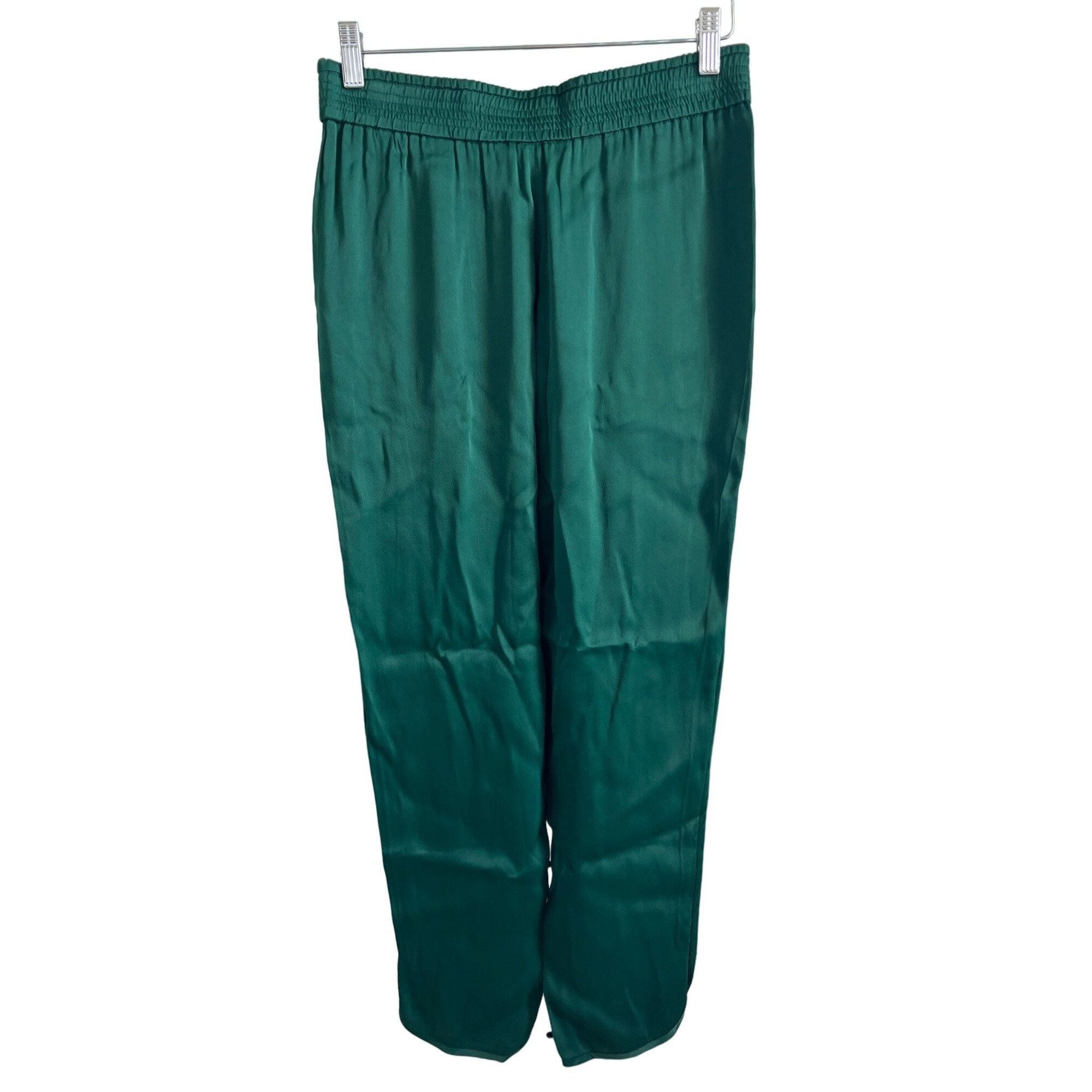 Zara Zara Bottle Green Satin Effect Cropped Pants Size 27" / US 4 / IT 40 - 4 Thumbnail