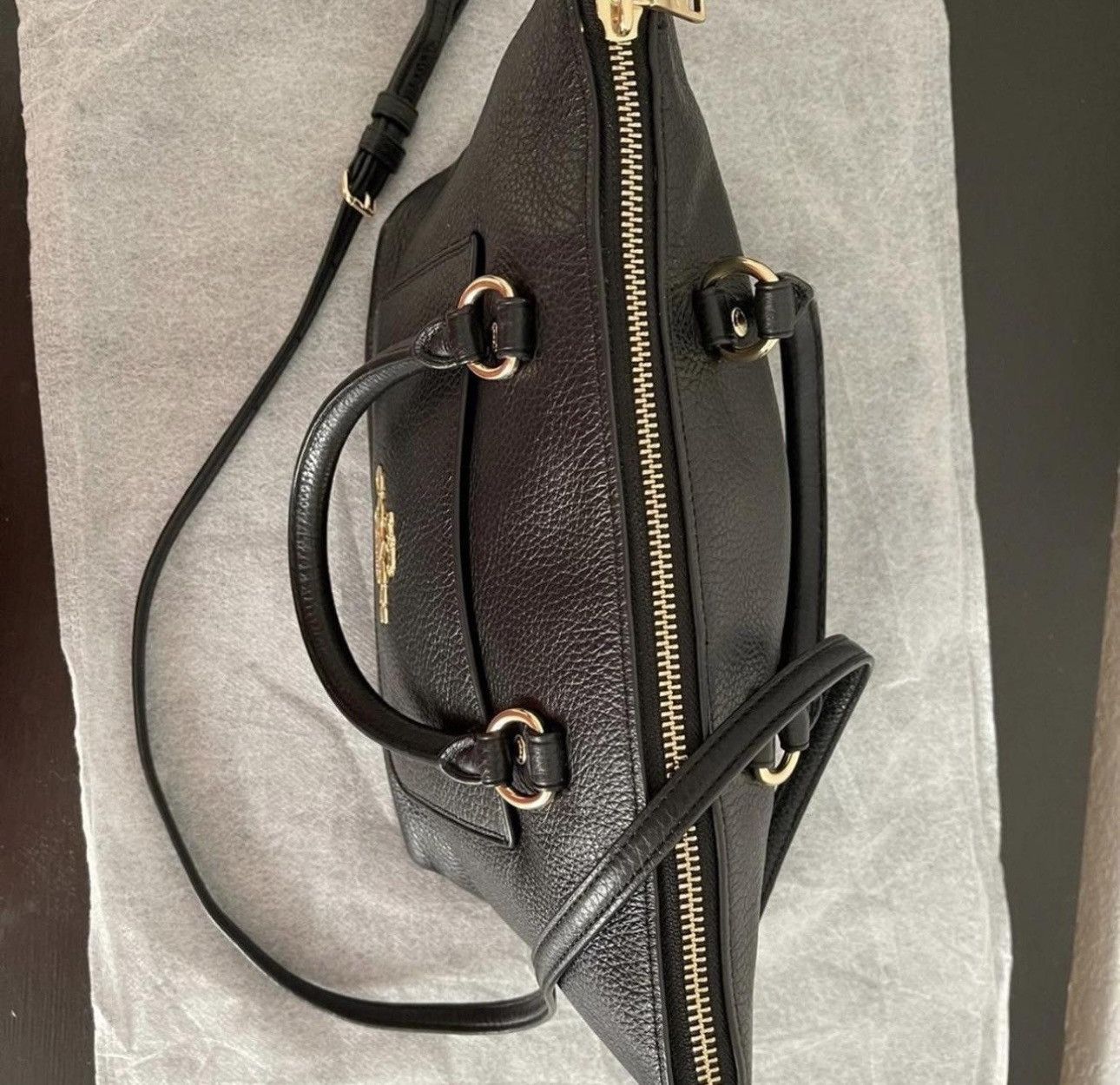 Coach MINI EMMA SATCHEL BLACK/LIGHT GOLD COACH Size ONE SIZE - 2 Thumbnail
