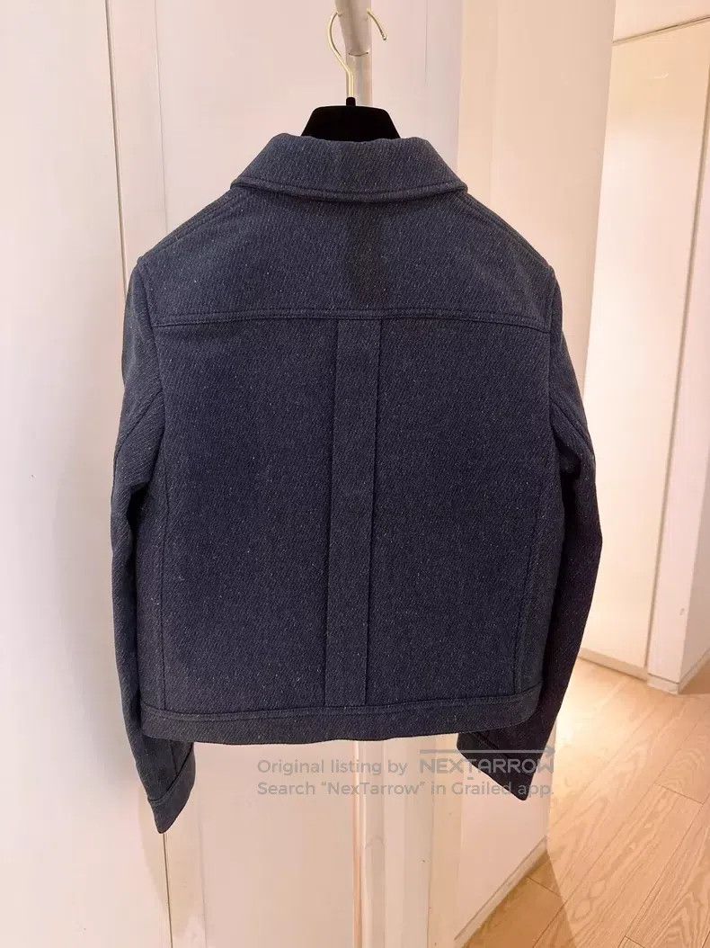 Other Hermes Dark Blue Denim Style Woolen Jacket Size XS / US 0-2 / IT 36-38 - 2 Thumbnail