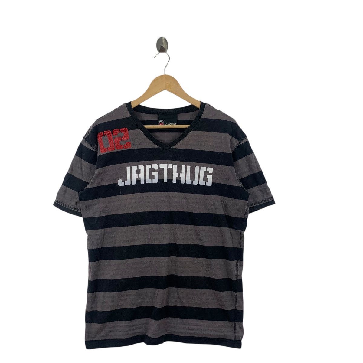 Other JAGTHUG JAG JEANS Collection Striped Tee Shirt Top V-Neck Size US XXL / EU 58 / 5 - 3 Thumbnail