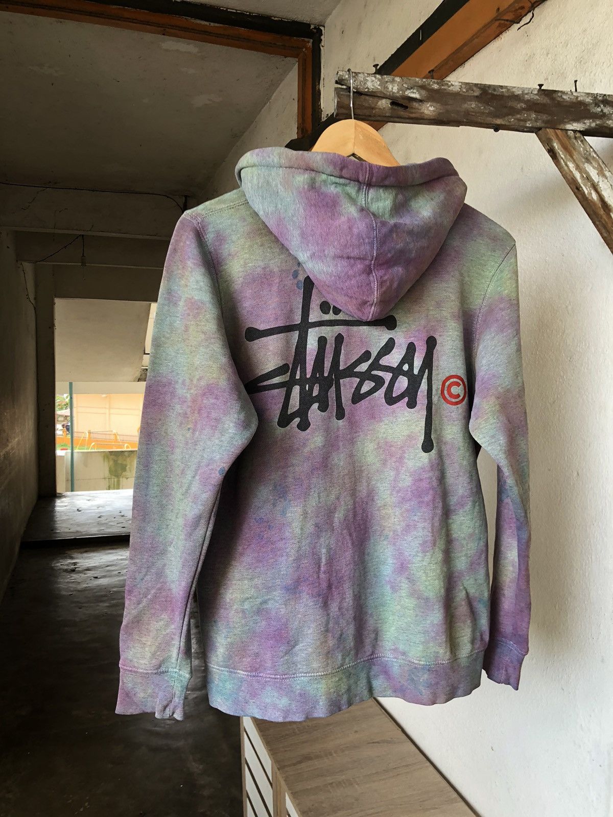 Stussy Rare❗️Stussy Tie Dye Big Logo Sweater Hoodie y2k Size US S / EU 44-46 / 1 - 17 Thumbnail