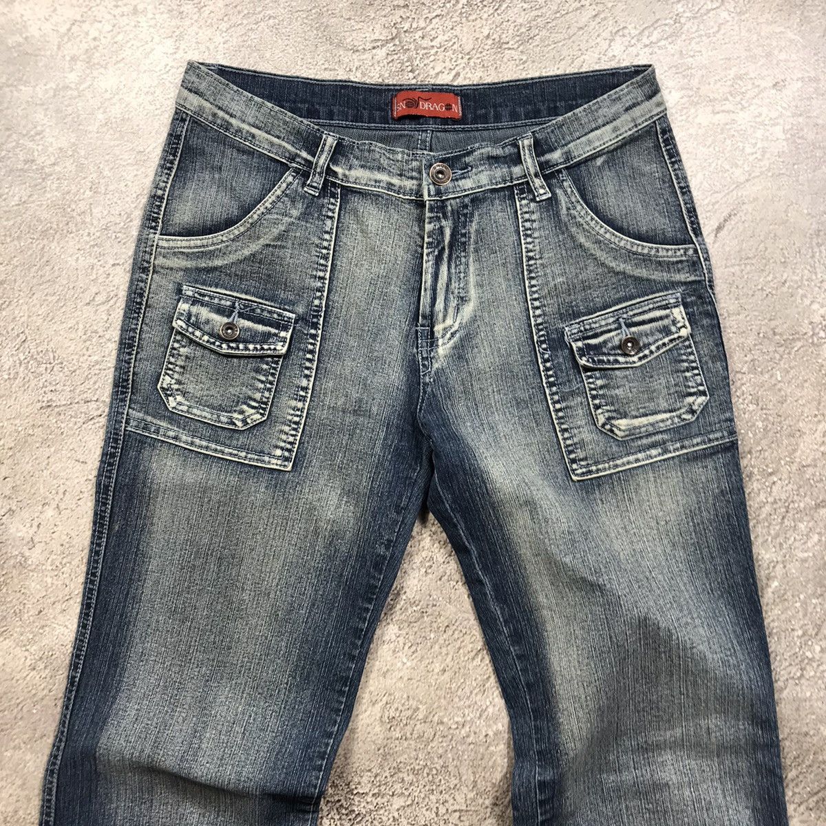 Vintage Y2K Baggy Wide Leg Distressed Jeans Skate Grunge Faded 27 Size 27" / US 4 / IT 40 - 3 Thumbnail