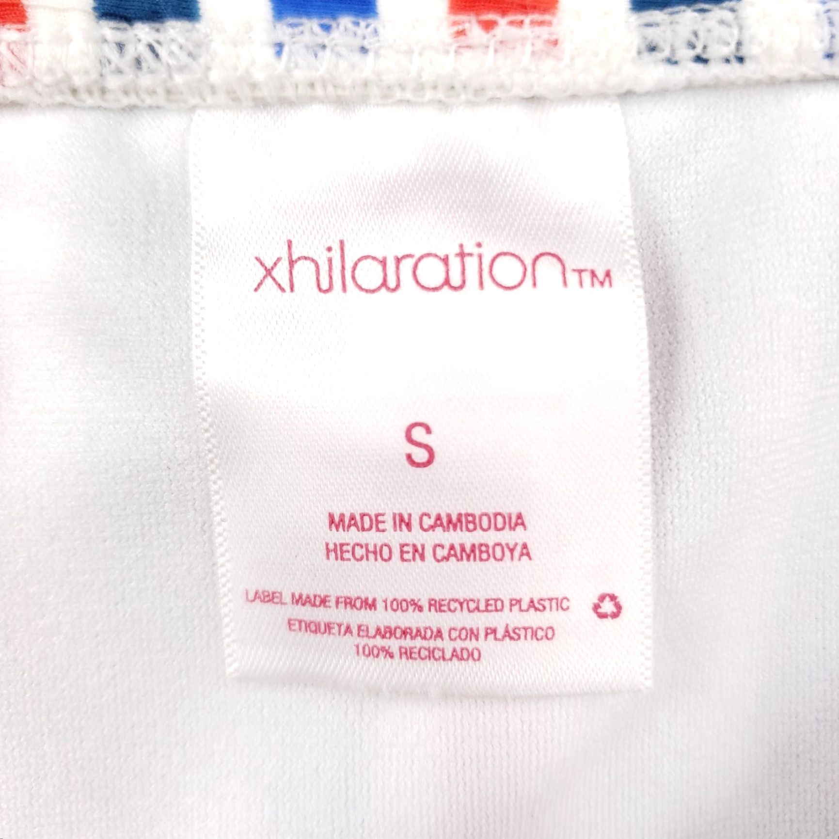 Vintage Xhilaration Bikini Womens S Small Blue Red Striped High-Waisted Swimwear USA NEW Size ONE SIZE - 3 Thumbnail