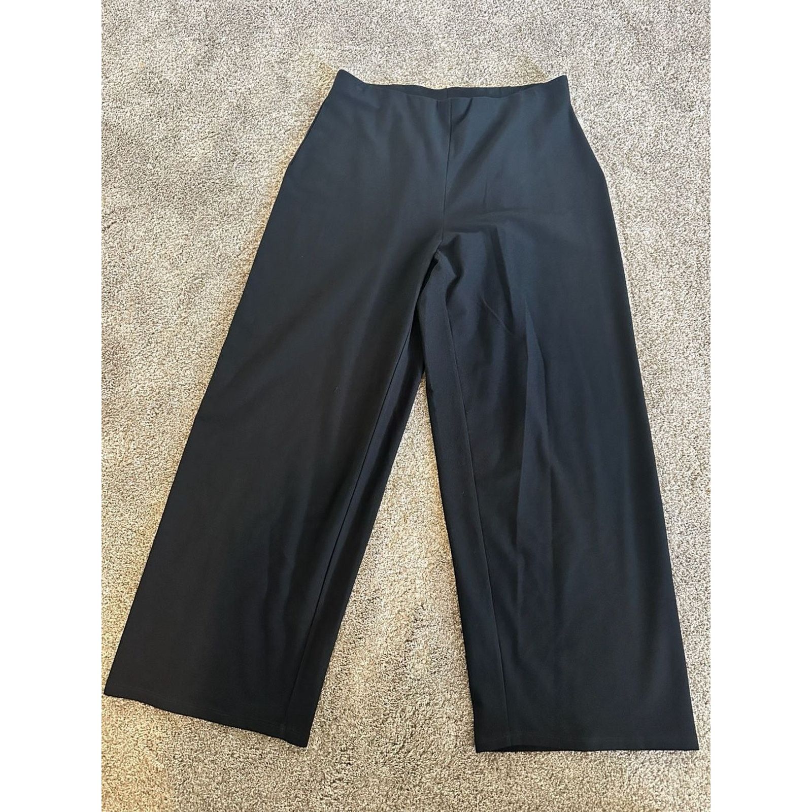Eileen Fisher Eileen Fisher Washable Stretch Black Wide-Leg Pants M Size 27" / US 4 / IT 40 - 1 Thumbnail