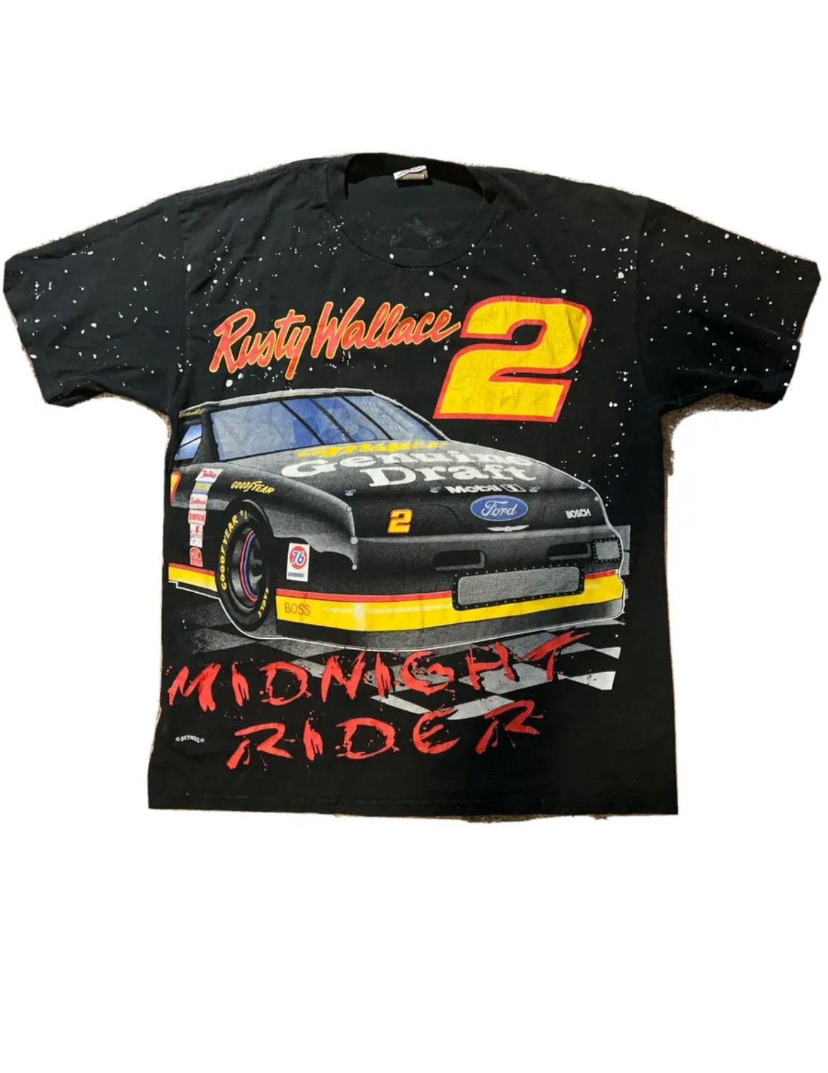 image of VTG Nutmeg Nascar Rusty Wallace Aop “Midnight Rider” - XL in Black, Men's