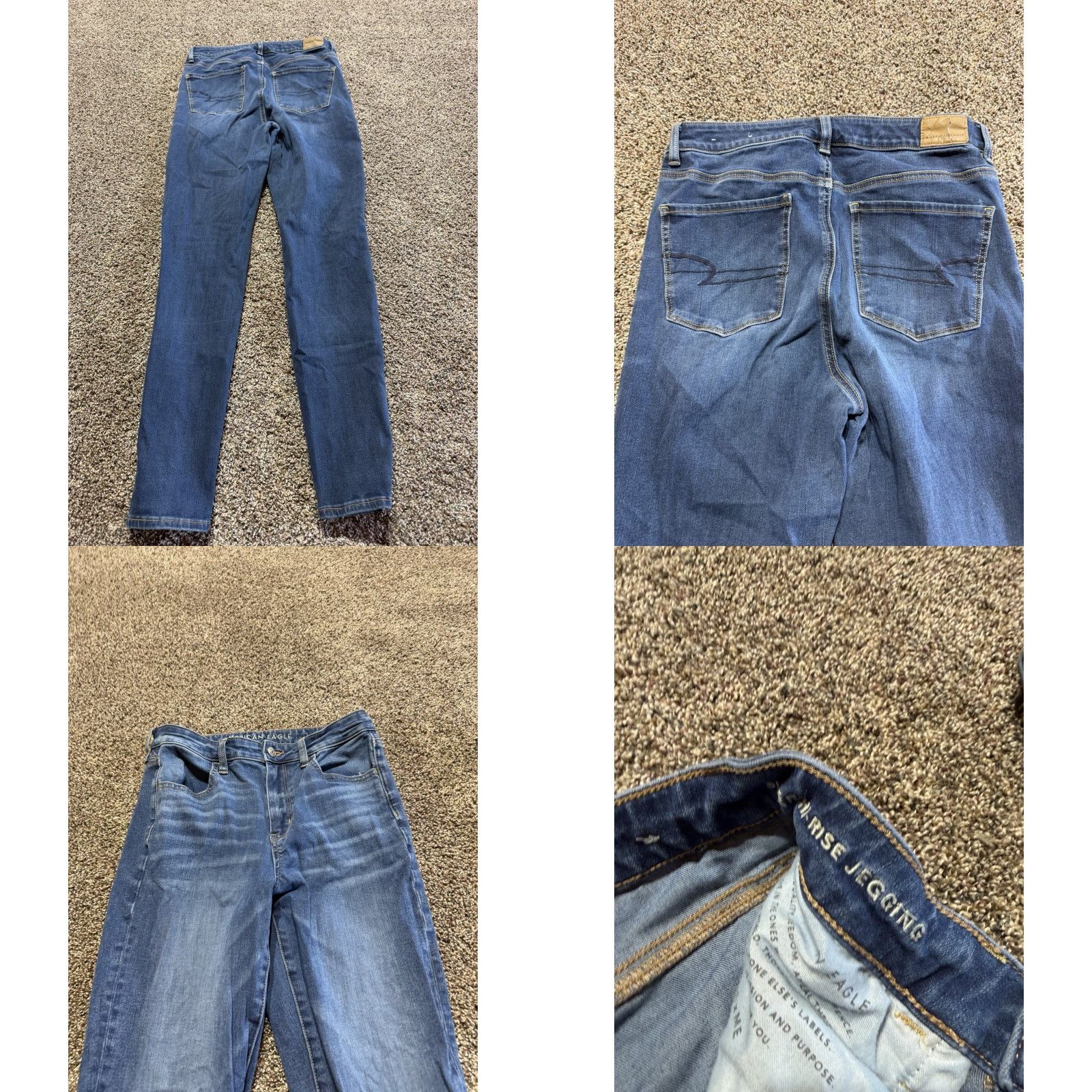 American Eagle Outfitters American Eagle High Rise Jegging Women's Jeans Size 8 LONG Blue Denim Lot Of 2 Size 30" / US 8 / IT 44 - 9 Thumbnail