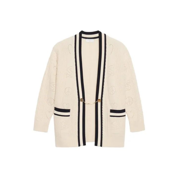 Sandro Sandro Light Brown Knit Cardigan with Buttons 0079 Size XXS / US 00 / IT 34 - 1 Thumbnail