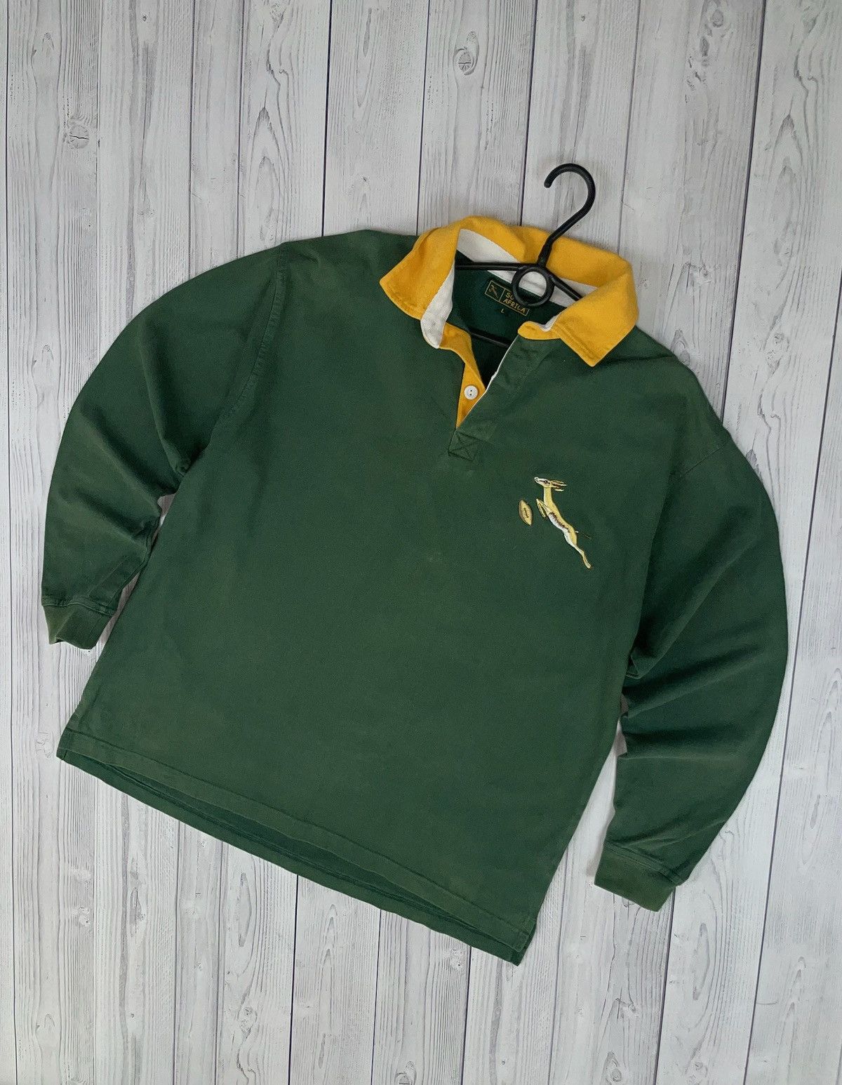 Other Vintage Rugby South Africa jersey green long sleeve Size US L / EU 52-54 / 3 - 1 Thumbnail