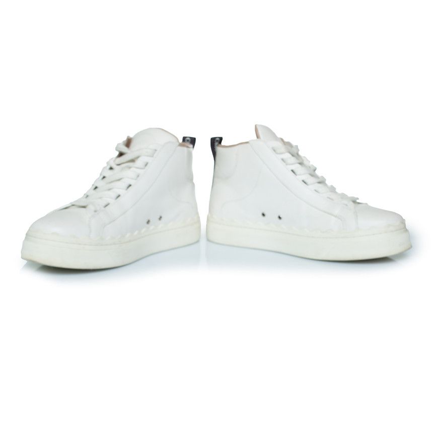 Chloe Chloe, Lauren high top trainers in white Size US 7 / IT 37 - 6 Thumbnail