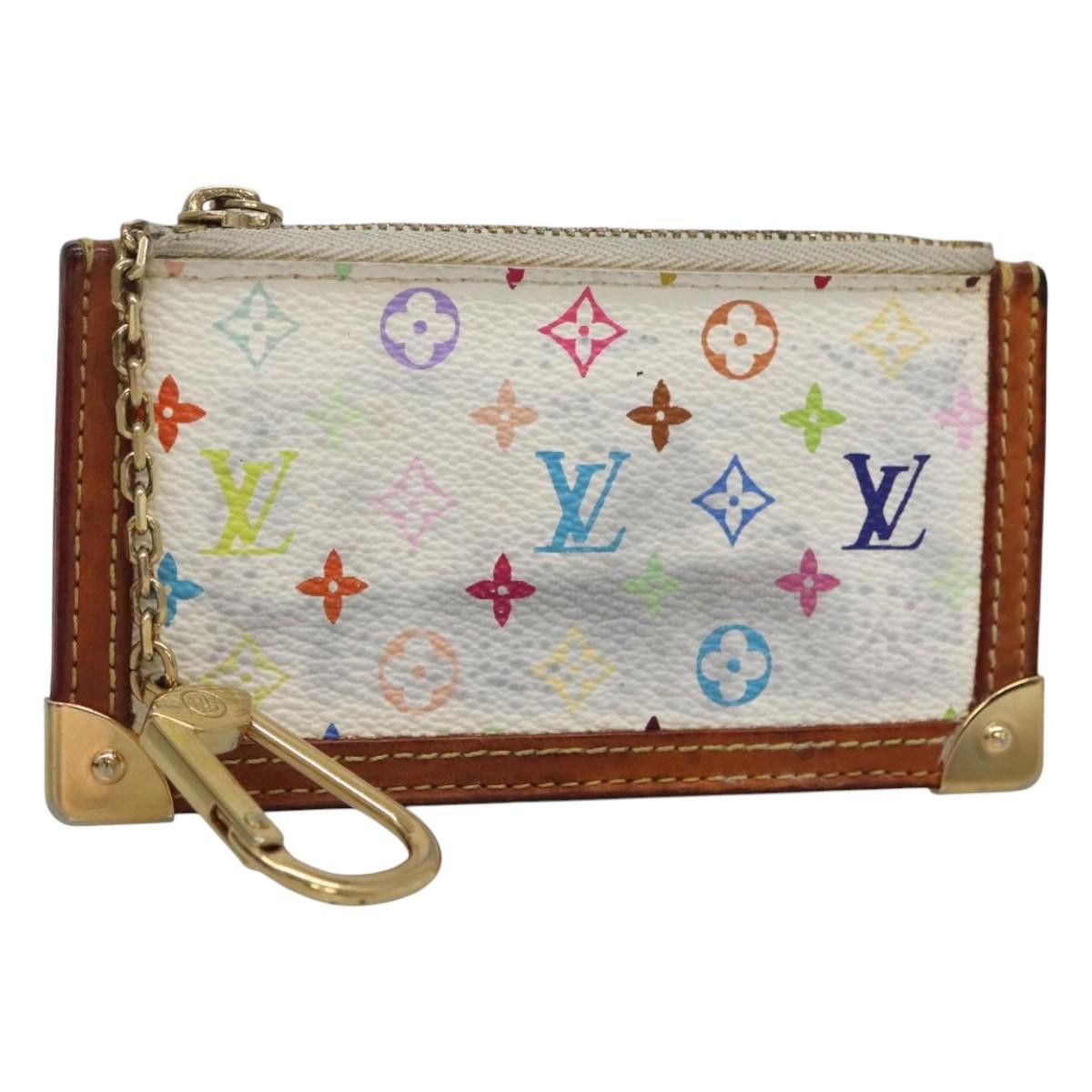 Louis Vuitton Pochette Clés White Canvas Wallet (Pre-Owned) Size ONE SIZE - 1 Thumbnail