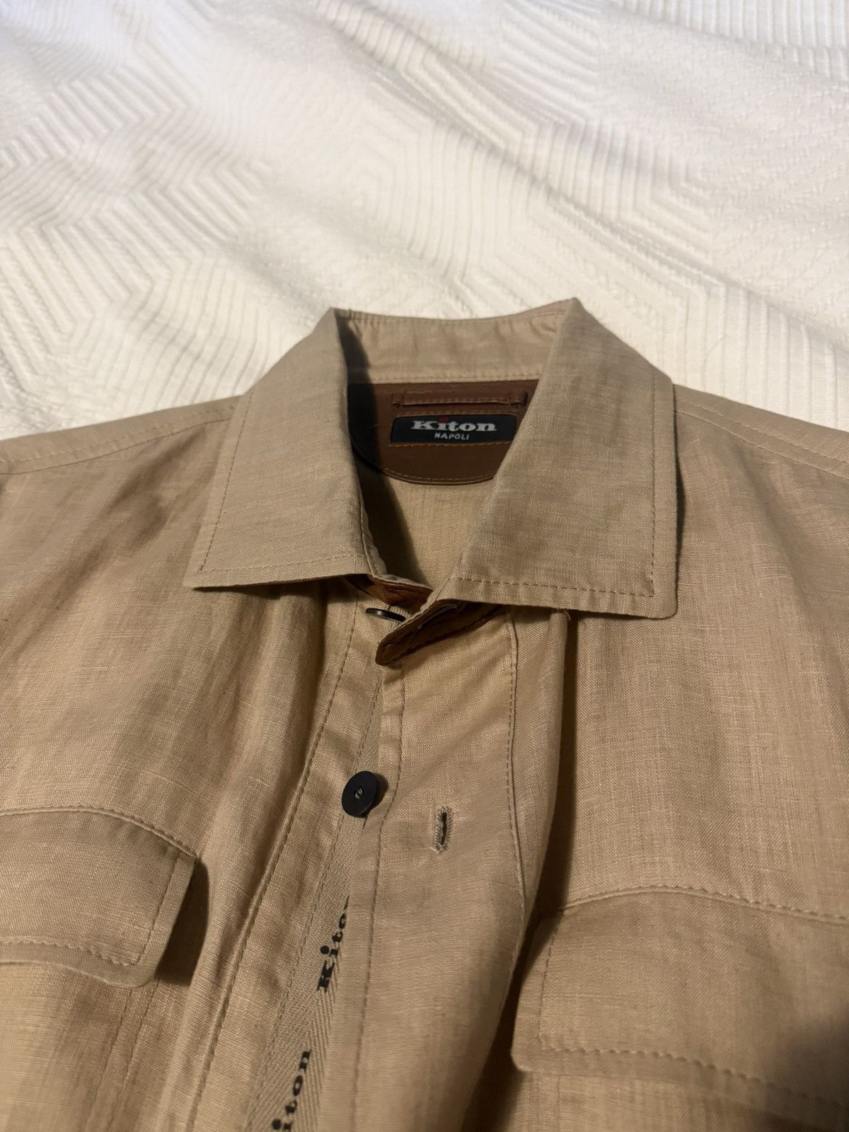 Kiton Kiton Linen Overshirt Size US L / EU 52-54 / 3 - 3 Thumbnail