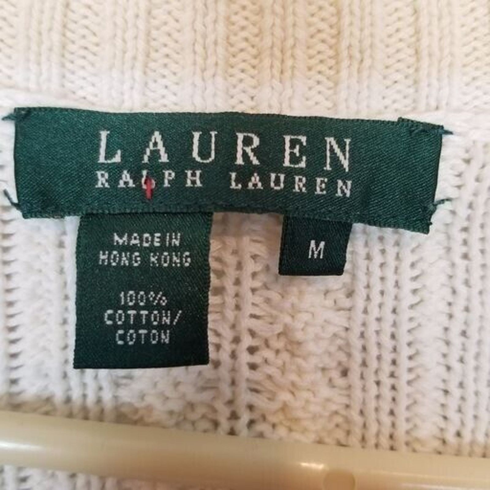 Lauren Ralph Lauren Lauren Ralph Lauren Womens Cable Knit V-Neck Sweater Size M Size M / US 6-8 / IT 42-44 - 6 Thumbnail