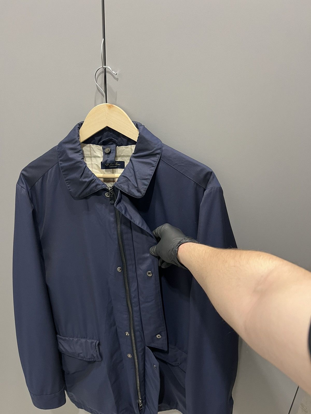 Loro Piana LORO PIANA Horsey Wool Blend Carcoat Jacket Large Blue 5000$ Size US L / EU 52-54 / 3 - 9 Thumbnail