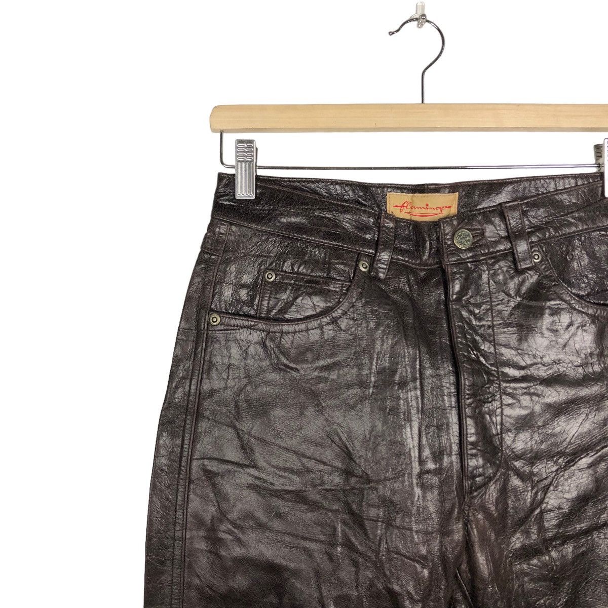 Genuine Leather 🔥Rare Flammingo Genuine Leather Pants Inspire by Hysteric Size US 28 / EU 44 - 6 Thumbnail