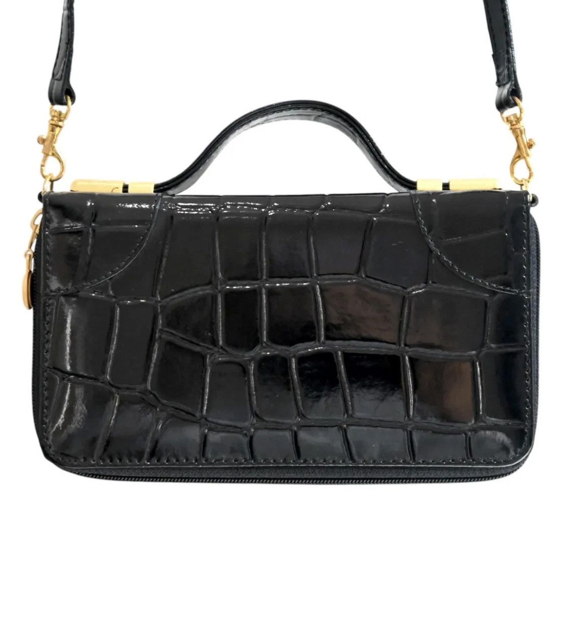 Versace Gianni Versace Medusa Patent Croc Embossed Clutch Size ONE SIZE - 2 Thumbnail